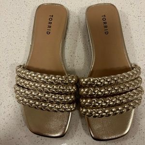 Torrid (Wide Width) Gold Braided Sandals